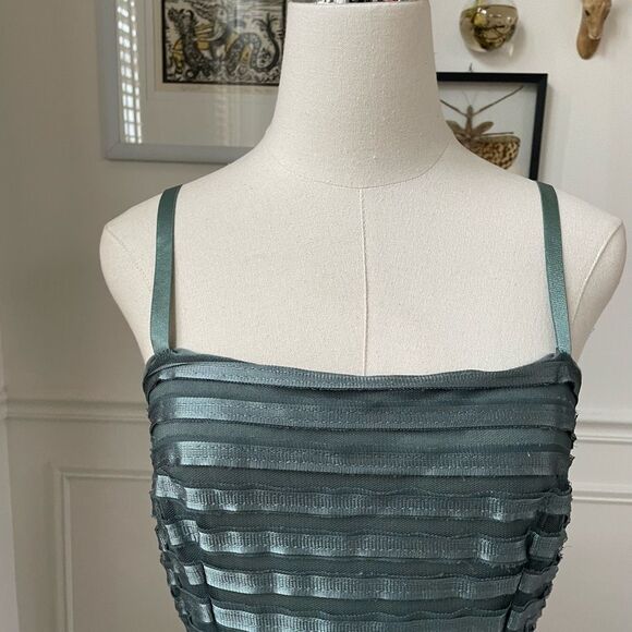 H&M Green Contrast Ribbon Fit and Flare Dress S - Picture 2 of 6